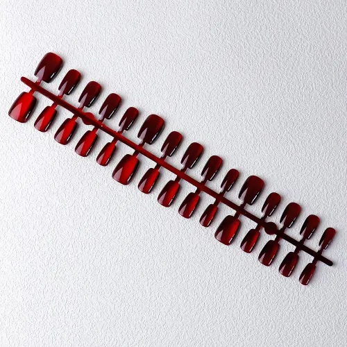 30 pcs Red Cat Eye Glossy Fake Nails (1 Set)